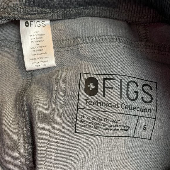 FIGS Zamora Joggers Scrub Uniform Pants Graphite Gray Womens Small - Picture 8 of 8